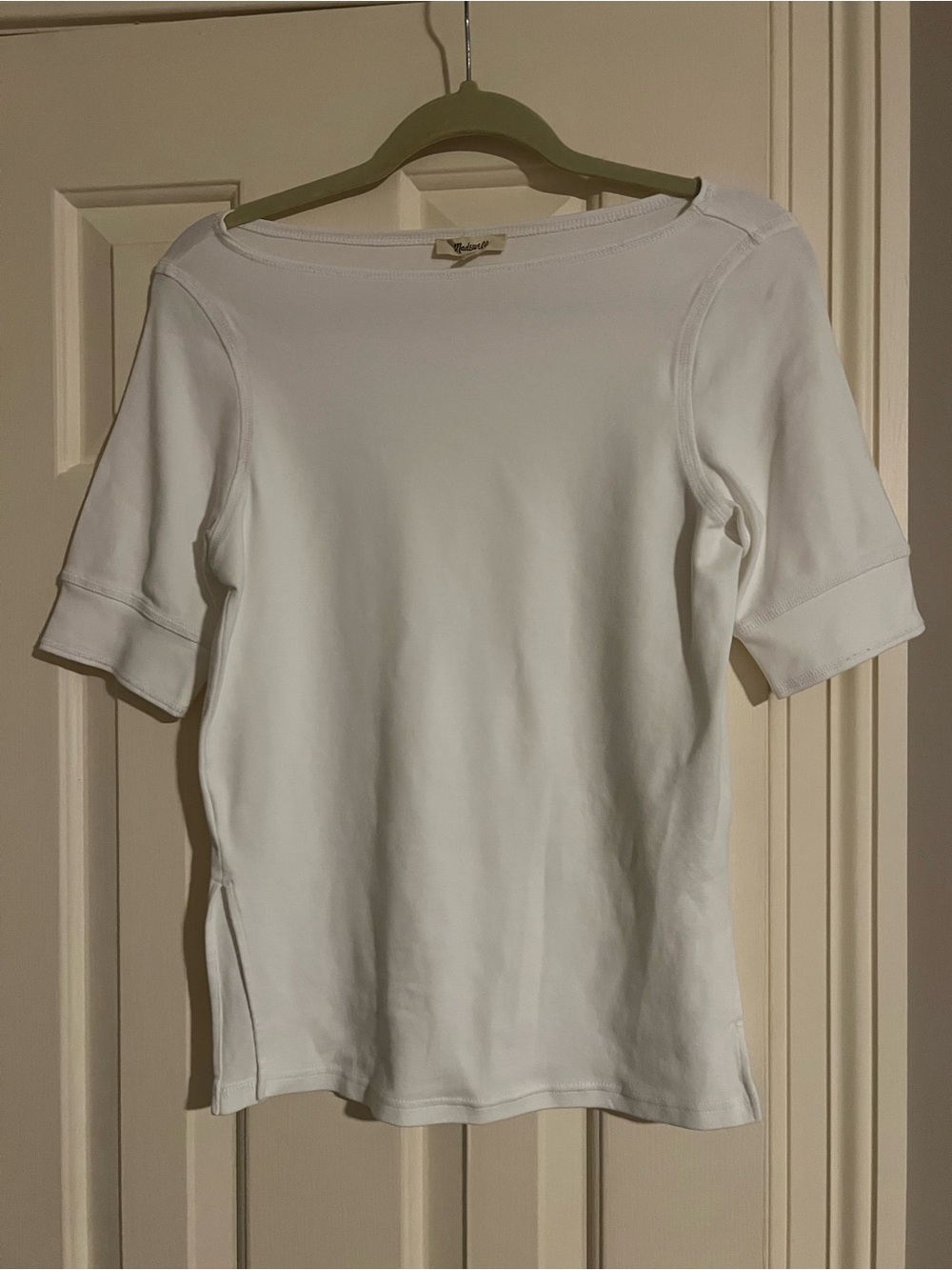Madewell Women’s White Short-Sleeve Boatneck Top